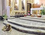 Accanto all’altare aspetta la sua padrona. Il pastore tedesco in chiesa ogni giorno