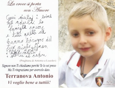 La testimonianza del piccolo Antonio Terranova raccontata dalla sua mamma