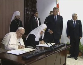 Testo integrale della Dichiarazione comune firmata da Francesco e Kirill