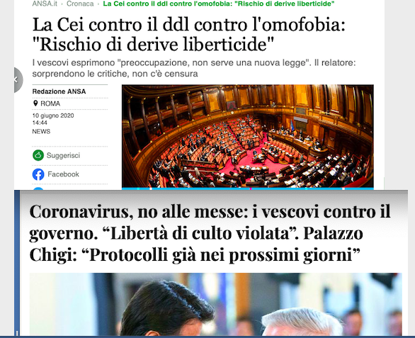 « Strani giorni: vuol rifare la DC chi è stato accusato dai Vescovi di non rispettare la “libertà di culto” e guida una coalizione in cui sempre i Vescovi vedono “derive liberticide” » di Antonio Socci